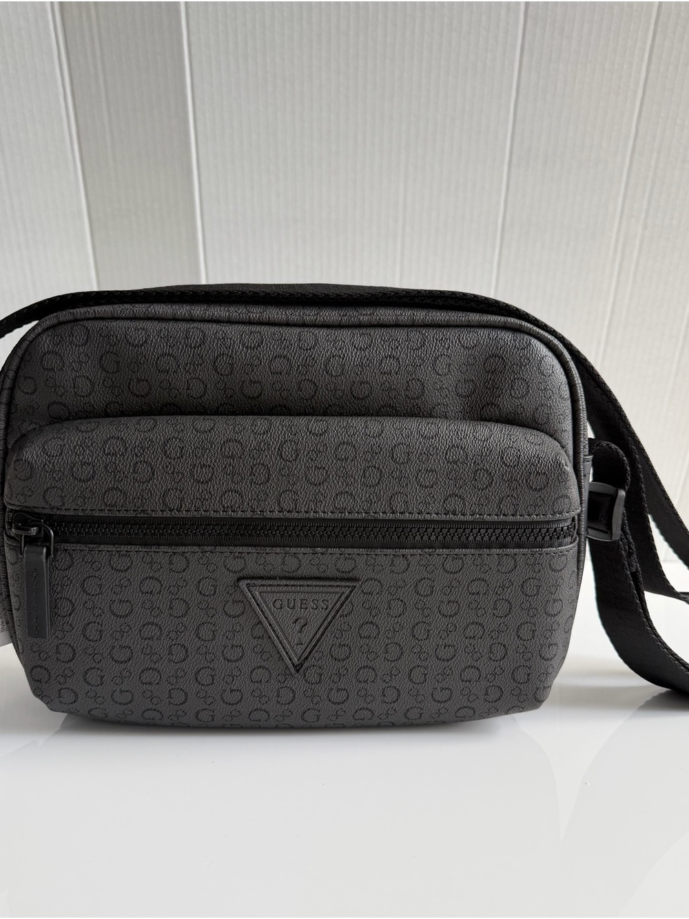 Guess Gray Men's Monogram Belt Bag